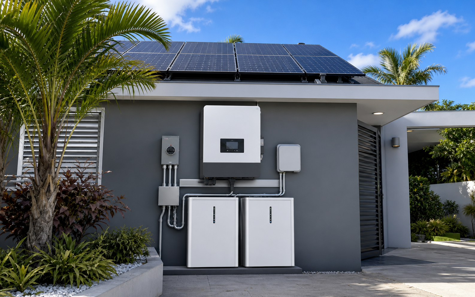 Premium Puerto Rico solar and battery installation inspired by Lux Power inverter and storage systems